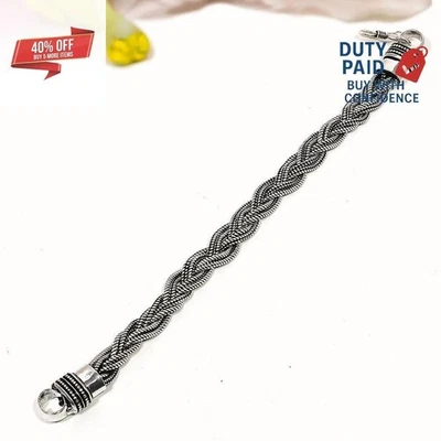 Black Friday Deal Nepali Bali Look Chain Bracelet Jewelry 925 Sterling Silver - Image 1 of 4