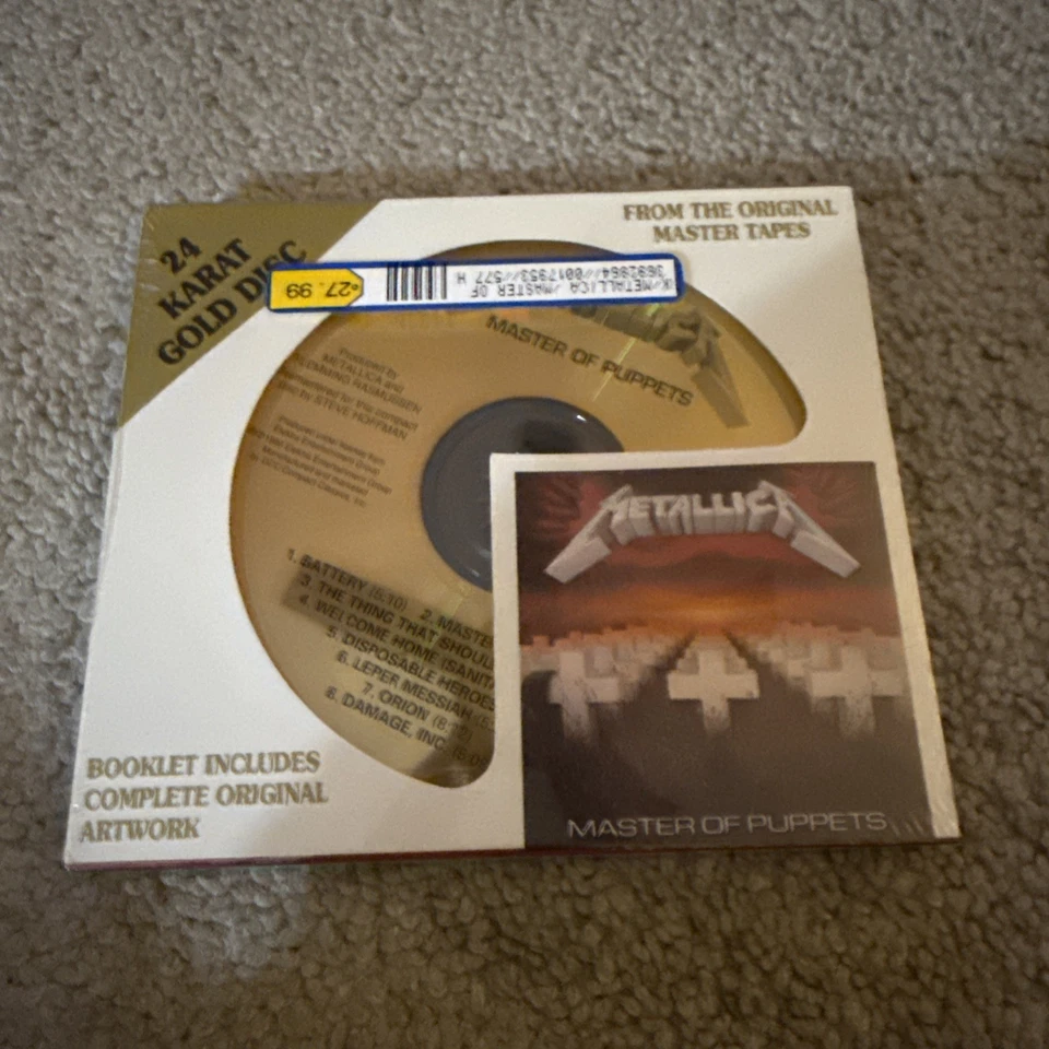 Metallica - Master of Puppets 24kt Karat Gold Disc CD New / Sealed Vintage RARE! Foto 1 de 4