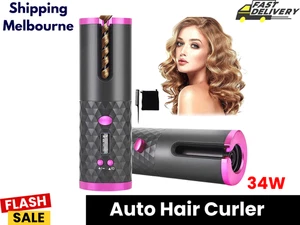 Hair Curler Auto Rotating Cordless Ceramic Curling Iron with LCD Screen AU - Picture 1 of 13