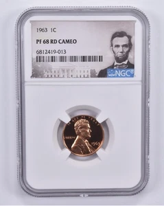 1963 Lincoln Memorial Cent PF68 RD Cameo NGC Special Label *4197 - Picture 1 of 5