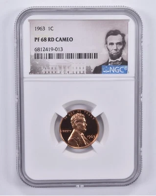 1963 Lincoln Memorial Cent PF68 RD Cameo NGC Special Label *4197 - Image 1 of 4