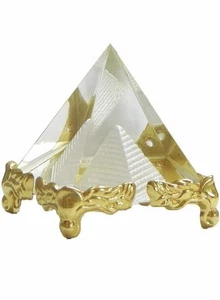 Vastu Feng Shui Clear Crystal Glass Pyramid for Energy, Luck & Prosperity - Picture 1 of 3