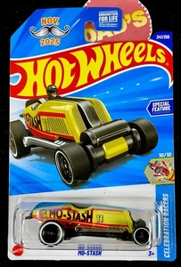 Mustache. MO-STASH CAR Yellow, Netflix Let's Race, Hot Wheels No Shave November - Picture 1 of 8
