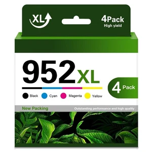 952XL Tinte mit hoher Reichweite 4er-Pack Schwarz Cyan Magenta Gelb für OfficeJet Pro Drucker - Bild 1 von 2