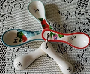 Anthropologie Flowerpatch Molly Hatch Measuring Spoons (2012?) Cute! - Picture 1 of 7