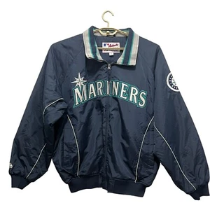 Majestic Mariner's Bomber Jacket Men Size XL Seattle Vintage 90s Fleece LIned - Picture 1 of 18
