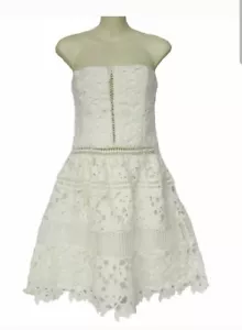 ROMEO+JULIET Couture Fit & Flare Lace Dress Strapless Size Medium Ivory New - Picture 1 of 12