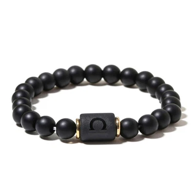 Zense - Pulsera elástica Libra Zodiaco negro con cuentas de ónix ZB0387 - Imagen 1 de 4