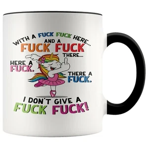 UNICORNIO con una F#ck F#ck aquí no doy una taza de color F#ck unicornio divertida taza de regalo - Imagen 1 de 12