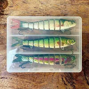 3-Piece Lure Set / 3.93" Bionic Fishing Lure / 2 Treble Hooks - Picture 1 of 3