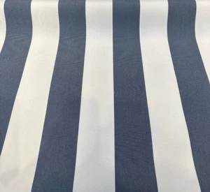 Explorer Sunbrella Rain Backed Indigo Blue Stripe Outdoor Fabric By the yard - Picture 1 of 4