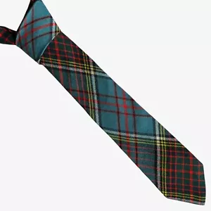 Corbata de lana vintage años 80 Kinloch Anderson azul rojo y verde estampado tartán rayas tweed - Imagen 1 de 4