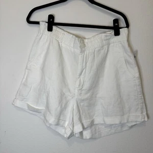 GAP White Linen Blend Paperbag High Rise Beach Shorts Womens Size 14 NWT - Bild 1 von 6