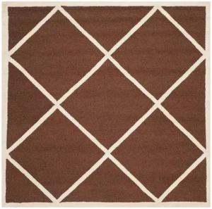 Safavieh Cambridge DARK BROWN / IVORY Wool Area Rug 6' Square - CAM136H-6SQ - Picture 1 of 2
