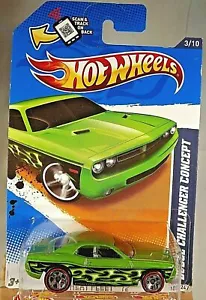 2012 Hot Wheels Walmart Redline #153 Heat Fleet DODGE CHALLENGER CONCEPT Green - Picture 1 of 4