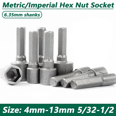 Inch/Metric Hex Drive Sockets Socket Adaptors Driver Nut Impact Drill Bits - Image 1 of 4