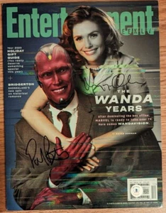 WANDAVISION ENTERTAINMENT WEEKLY SIGNIERT ELIZABETH OLSEN PAUL BETTANY BAS COA - Bild 1 von 4