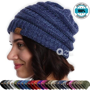 Unisex Knit Slouchy Baggy Beanie Oversize Winter Hat Ski Slouchy Cap Skull Women - Picture 1 of 27