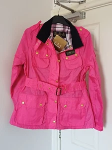 BNWT Barbour International Bright Pink Ladies Size 10 Jacket - Picture 1 of 19
