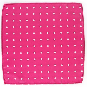 Men's Pocket Square Polka Dot 10" Dress Fashion Handkerchief Hot Pink Hanky - Picture 1 of 2