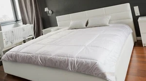 Merino Wool Wolldecke 220/240cm 10tog 500g + 2 Kissen 45/75cm Wolle + Baumwolle - Afbeelding 1 van 6