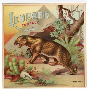 Trade Mark LEOPARD TOBACCO Caddy Crate Label || A. Hoen & Co., Antique - Picture 1 of 1
