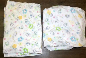 Vintage Hello Kitty Twin Flat & Fitted Sheets Floral Pastel Colors, Sanrio - Picture 1 of 4