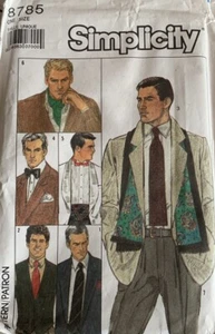 Mens Accessories Pattern #8785 Bias Neck Tie/Butterfly Bow Tie/Ascot/Cummerbund+ - Picture 1 of 7