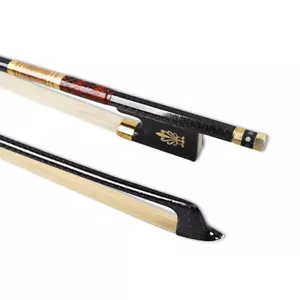 4/4 Violin Bow Black Carbon Fiber Violin Bows Natural Horse hair Well Balance - Picture 1 of 6
