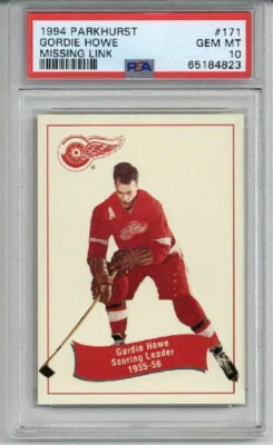 1994 PARKHURST MISSING LINK #171 GORDIE HOWE CARD RED WINGS PSA 10 LOW POP RARE - Image 1 of 2
