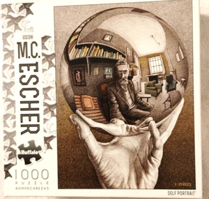 M.C. ESCHER Autoritratto Puzzle 1000 Pezzi Bufalo Nuovo e Sigillato con Poster Bonus - Foto 1 di 8