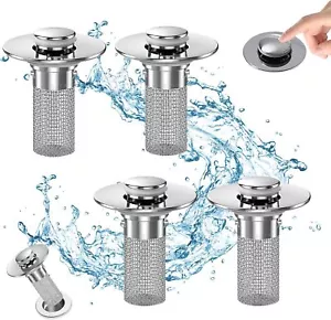 Bathroom Sink Drain Strainer, Pop Up Sink Drain Filter with Removable Stainless - Picture 1 of 6