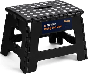 Taburete plegable de 9" para y niños con capacidad para 300 libras, taburetes plegables antideslizantes - Imagen 1 de 12
