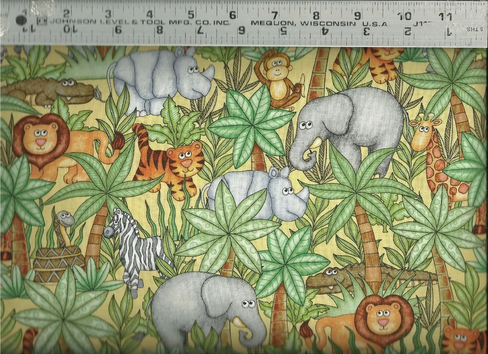 Quilting Treasures ~ Jungle Buddies 26413-S Animals 100% Cotton Quilt Fabric BTY - Image 1 of 1