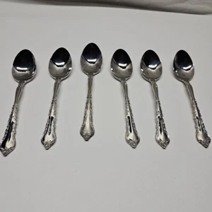 Gorham Silver Rondelle Oval Soup Spoons Stainless Steel 18/8 Flatware 6 pc - Picture 1 of 5