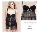 Guess Women's Black Lace Iconic Babydoll Sexy Lingerie Xmas Gift Size Uk 32B