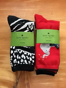 ¡Nuevo! Kate Spade New York 2 paquetes de 3 calcetines (6 pares) rayas elefante rojo KSNY - Imagen 1 de 9