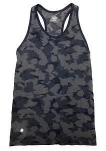 Athleta Speedlight Women’s M Seamless Camo Tank Top Navy Blue Racer Back Stretch - Picture 1 of 6