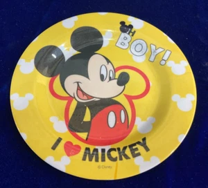 Retro I LOVE MICKEY MOUSE DISNEY Oh Boy Melamine Child Plate Kids Unbreakable - Picture 1 of 3