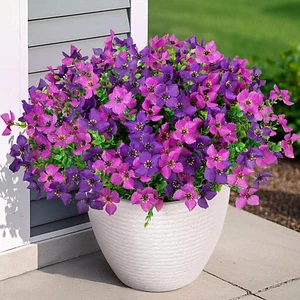 Artificial Faux Plants Flowers Outdoor Spring Summer Decoration, 12 Bundles Fake - Picture 1 of 7