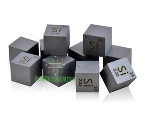 Cubo de metal de silicona, muestra de elemento de silicona, cubo de silicona de 10 mm 99,999 % puro - Imagen 1 de 3