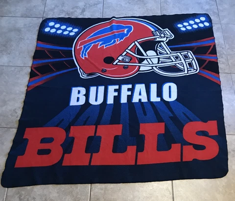 Vintage 90's Era NFL Fleece Buffalo Bills 52 X 52” Blanket Rare Find- Go Bills! Cover