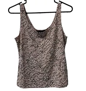 Alex Evenings Women's Blouse Tank Top Size Medium Purple Glitter Stretch Classic - Picture 1 of 9