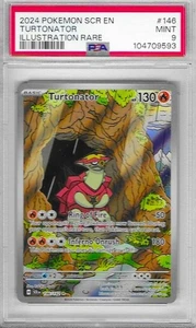 2024 POKEMON SCR EN TURTONATOR #146 ILLUSTRATION RARE HOLO CARD PSA 9 MINT NEW - Picture 1 of 2