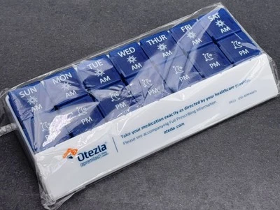 OTEZLA Pill Box 7 Day Organizer holder Storage TRAVEL 2X/Day AMPM DRUG REP PROMO - Image 1 of 3