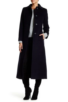 Fleurette Classic Wool Cashmere Blend Long Maxi Coat size 2 / 4 Midnight Navy - Image 1 of 4