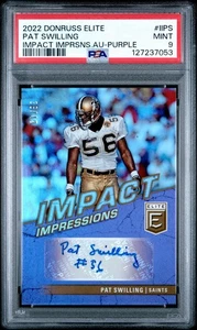 🔥 2022 Donruss Elite Pat Swilling Auto Purple /49 PSA 9 Pop 1 Saints Legend! - Picture 1 of 2