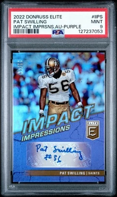 🔥 2022 Donruss Elite Pat Swilling Auto Purple /49 PSA 9 Pop 1 Saints Legend! - Image 1 of 2