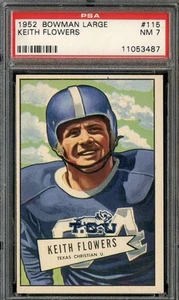 1952 BOWMAN LARGE #115 KEITH FLOWERS PSA 7 LIONS - Picture 1 of 2
