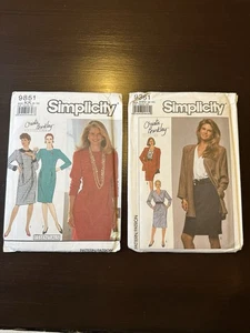 Lote de 2 patrones de mujer Simplicity sin cortar 9361 9851 Christie Brinkley de colección - Imagen 1 de 7